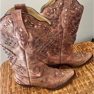 Corral Women's Glitter Inlay Western Boot Snip Toe - A2963
